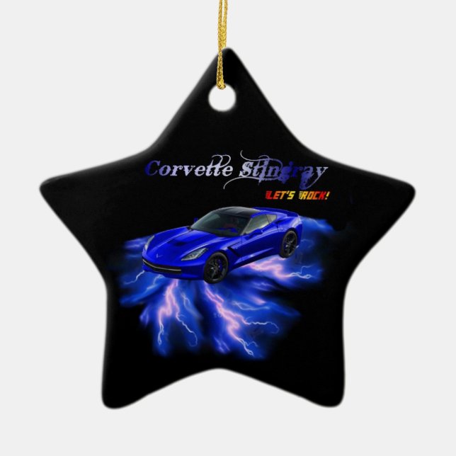 Chevy: Corvette Stingray 2013 Julgransprydnad Keramik (Framsidan)
