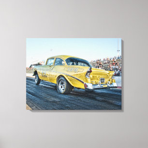 chevy gasser för belair 1956 på friktionsremsan canvastryck