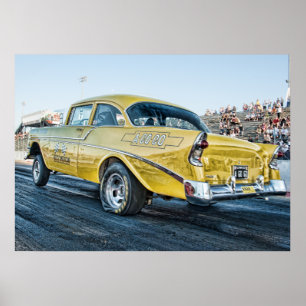 chevy gasser för belair 1956 på friktionsremsan poster