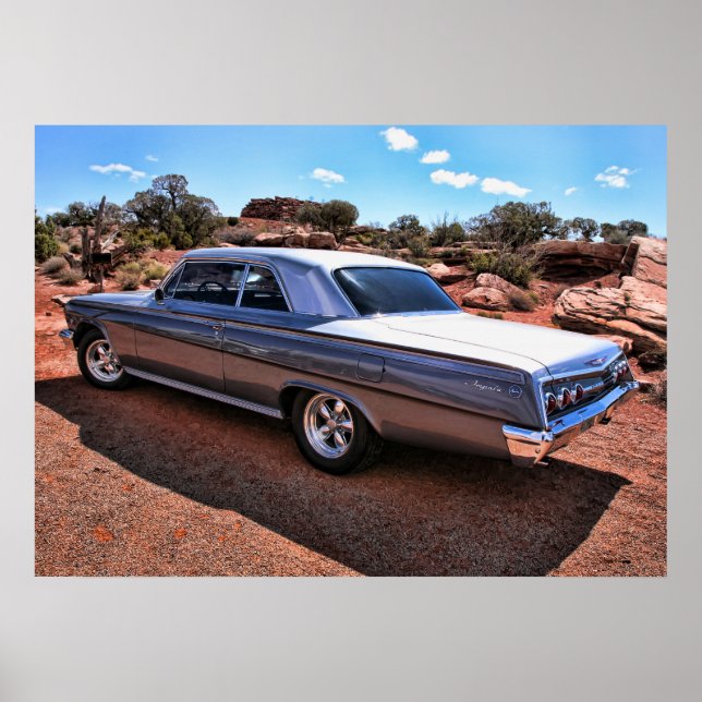 Chevy Impala Classic American Muscle Car Poster (Framsidan)