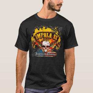 Chevy Impala SS - sammanbrottbanerskalle - Tee Shirt