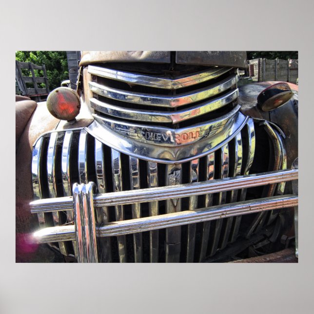CHEVY LASTBIL CHROME GRILL 1946 POSTER (Framsidan)