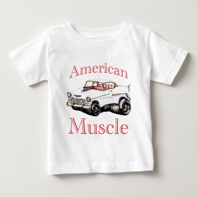 chevy muskel för amerikan 55 t shirt (Framsida)
