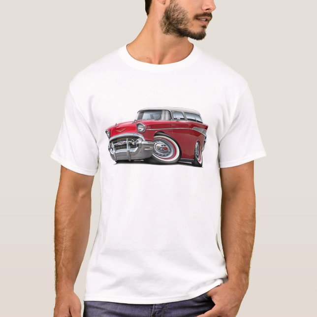 Chevy NomadRöd-Vit bil 1957 Tröja (Framsida)