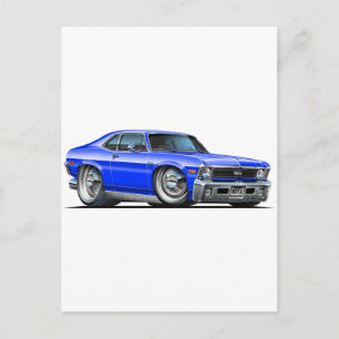 Chevy Nova Blue Car Vykort