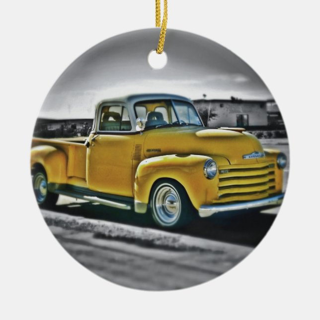 Chevy Pick Up Julgransprydnad Keramik (Framsidan)