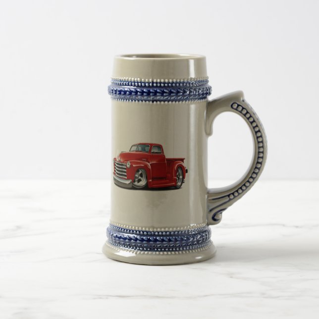 Chevy röd lastbil 1950-52 sejdel (Höger)