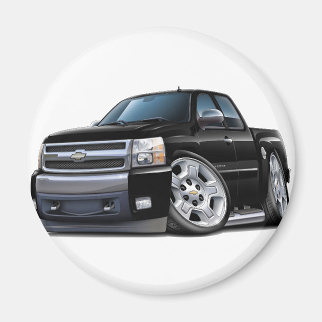 Chevy Silverado Black Extended Cab Magnet (Framsidan)