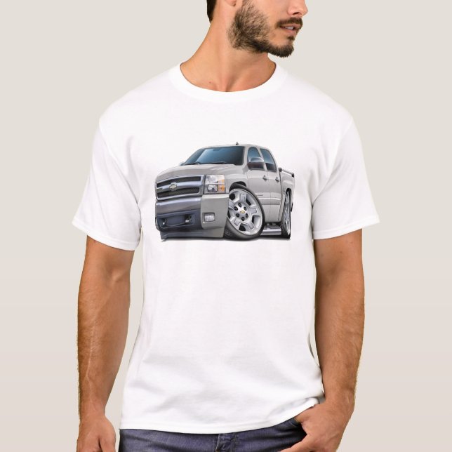 Chevy Silverado Dualcab vitlastbil Tee Shirt (Framsida)