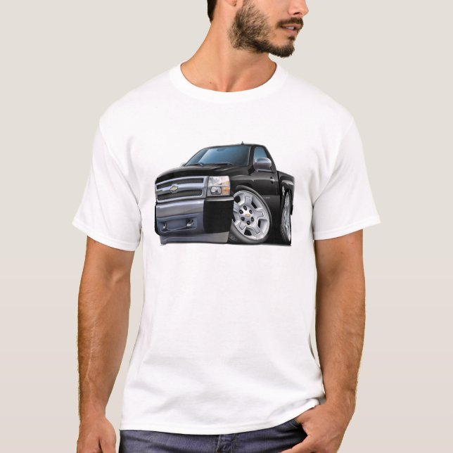 Chevy Silverado svartlastbil Tee (Framsida)