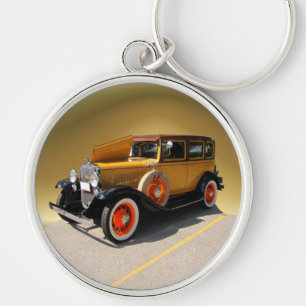 Chevy speciell ~-keychain rund silverfärgad nyckelring