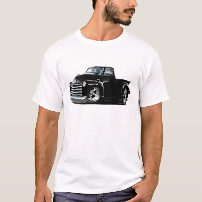 Chevy svartlastbil 1950-52 t-shirt (Framsida)