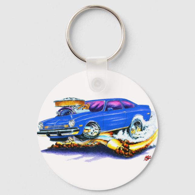 Chevy Vega Blue Car Nyckelring (Framsida)