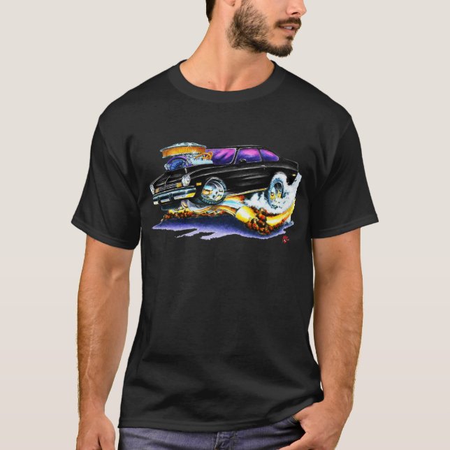 Chevy Vega svart bil T-shirt (Framsida)