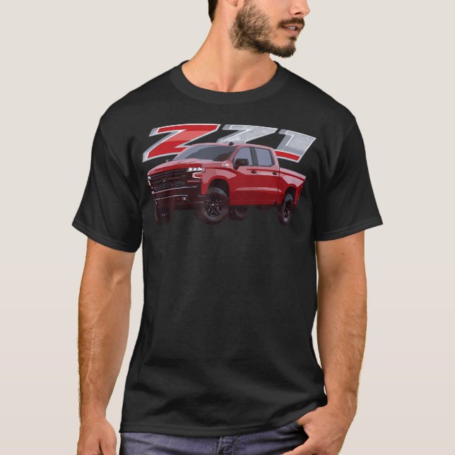 Chevys Silverado Z71 4X4 Lastbil T Shirt (Framsida)