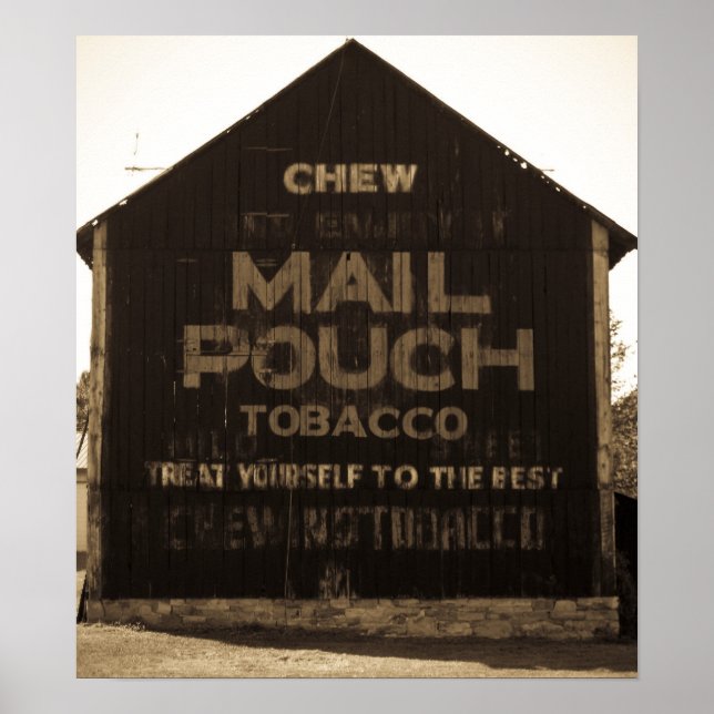 Chew Mail Pouch Tobacco Barn Sepia Poster (Framsidan)