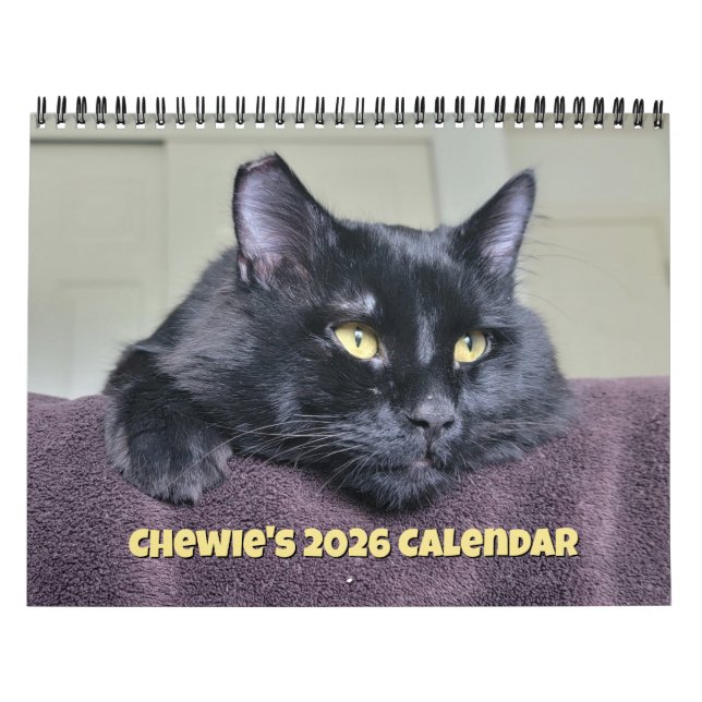 Chewie the Black Cat: 12 månaders Whiskers, Tassar Kalender (Omslag)