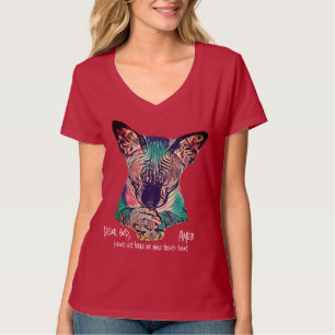 Chewy Sez.. Pray 4 behandlar. Jersey V-Nacke T-Shi T Shirt