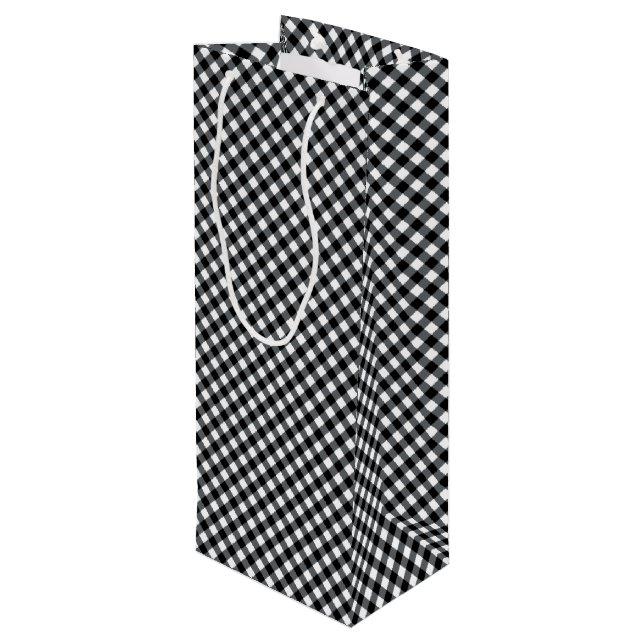 Chex 12-BLACK-WHITE-VIN FLASKA GIFT BAG (Baksidan Vinklad)