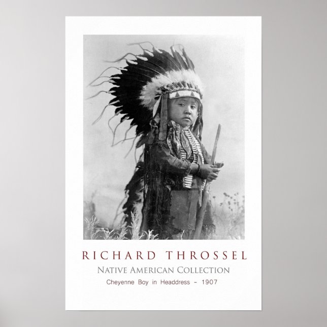 Cheyenne Boy in Headdress Poster (Framsidan)