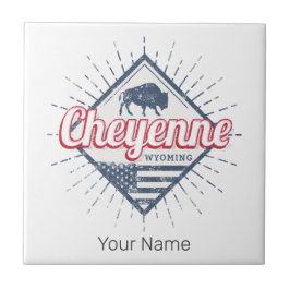 Cheyenne City Wyoming United Stater Vintage USA Kakelplatta