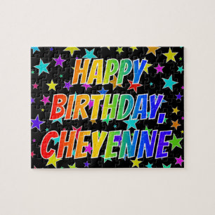 "CHEYENNE" Första Namn, Roligten "GRATTIS PÅ FÖDEL Pussel