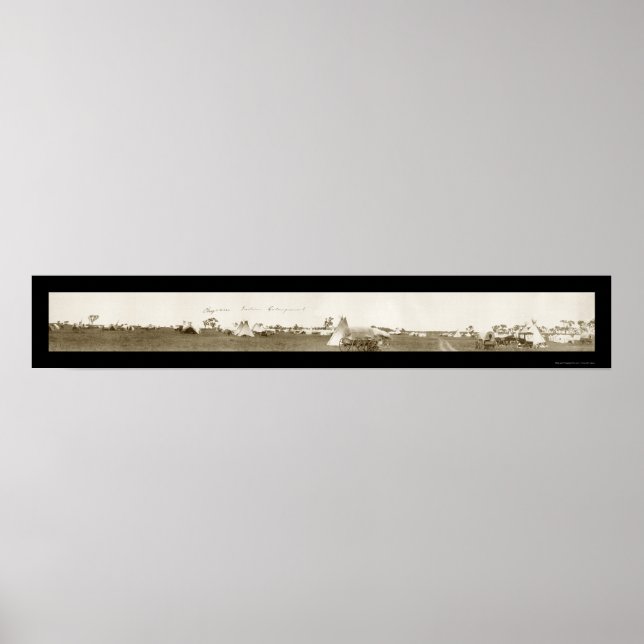 Cheyenne Indian Camp Photo 1909 Poster (Framsidan)