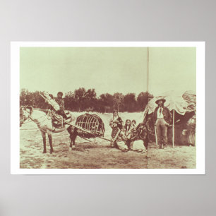 Cheyenne Indians on the Move, 1878 (b/w bild) Poster