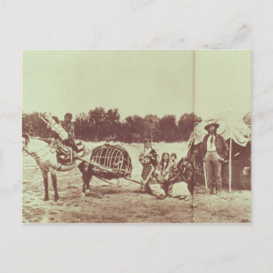 Cheyenne Indians on the Move, 1878 (b/w bild) Vykort
