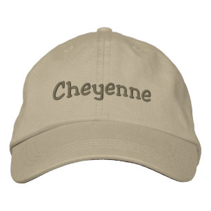 Cheyenne Namn Embroized Baseball Cap Khaki Broderad Keps