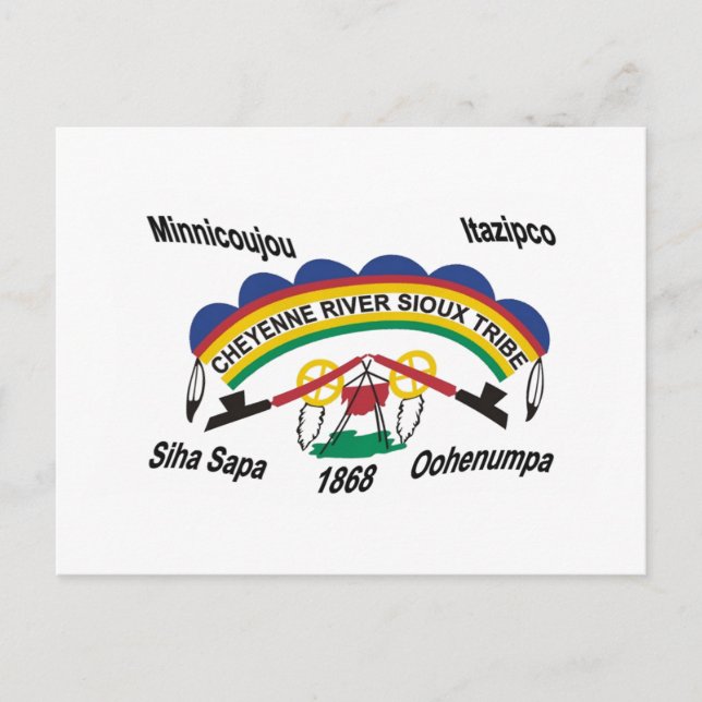 Cheyenne River Sioux Flag vykort (Framsida)