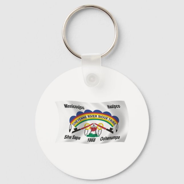 Cheyenne River Sioux Flagg Nyckelring (Framsida)