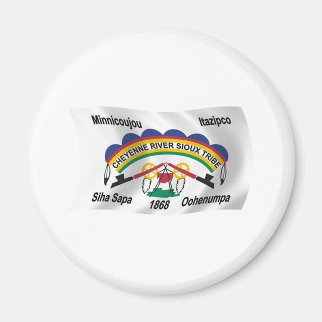 Cheyenne River Sioux Flagga Magnet (Framsidan)