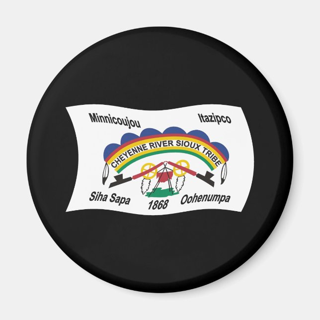 Cheyenne River Sioux Flagga Magnet (Framsidan)