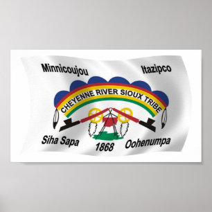 Cheyenne River Sioux Flagga Postertryck Poster
