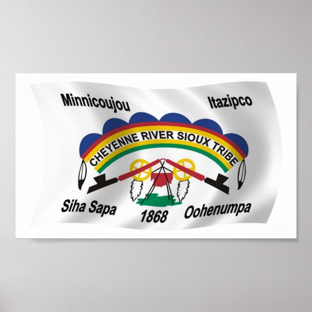Cheyenne River Sioux Flagga Postertryck Poster (Framsidan)