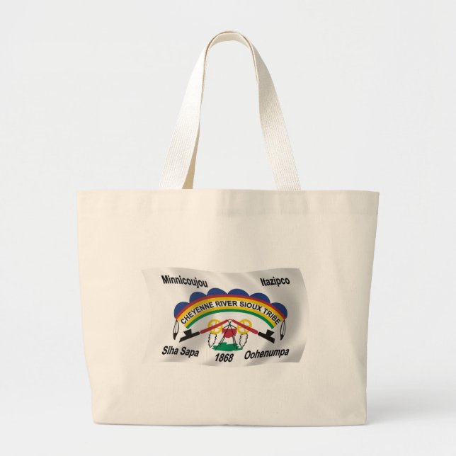Cheyenne River Sioux Flagga Tote Bag Jumbo Tygkasse (Framsidan)