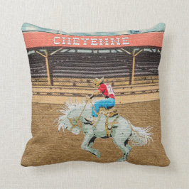 Cheyenne Rodeo Cowboy Saddle Bronc Riding Kudde