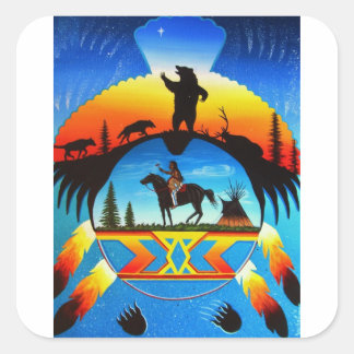 Cheyenne-skölden Fyrkantigt Klistermärke