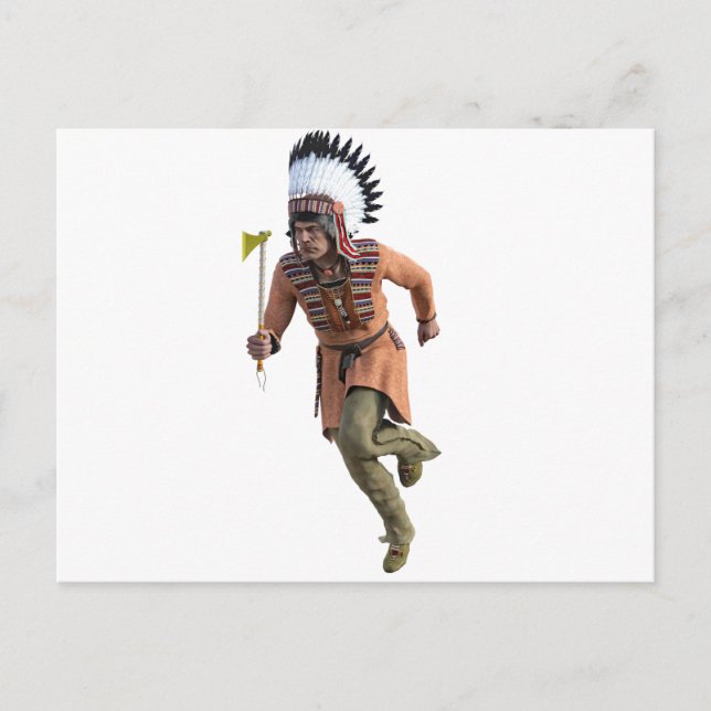 Cheyenne Warrior Chief Running Vykort (Framsida)