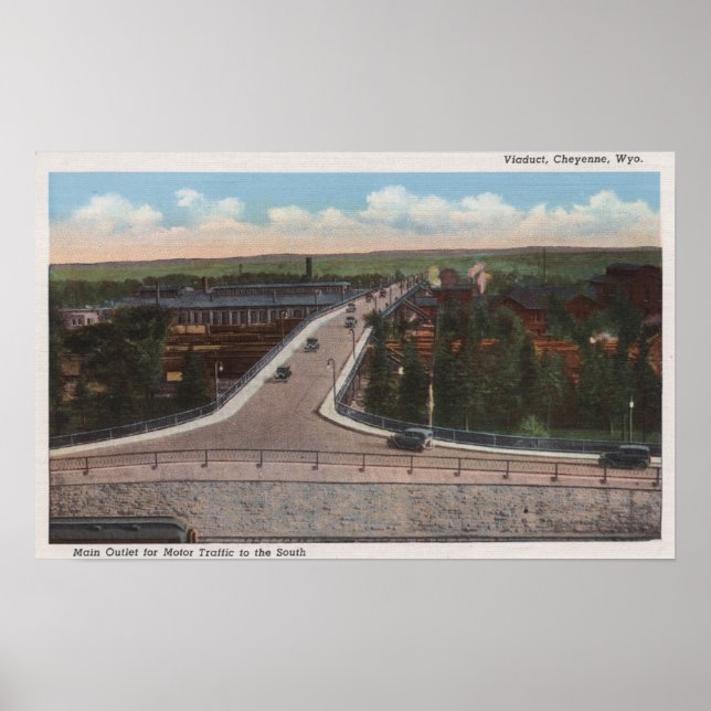 Cheyenne, WY - Viaduct & Main Outlet for Motor Poster (Framsidan)