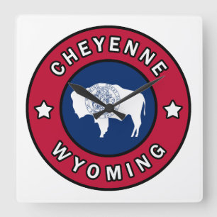 Cheyenne Wyoming Fyrkantig Klocka