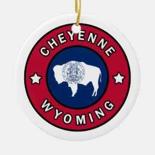 Cheyenne Wyoming Julgransprydnad Keramik