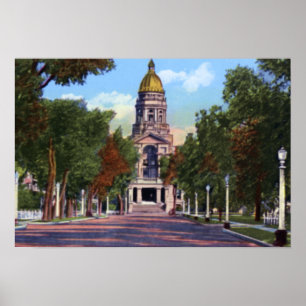 Cheyenne Wyoming statlig huvudstadbyggnad Poster