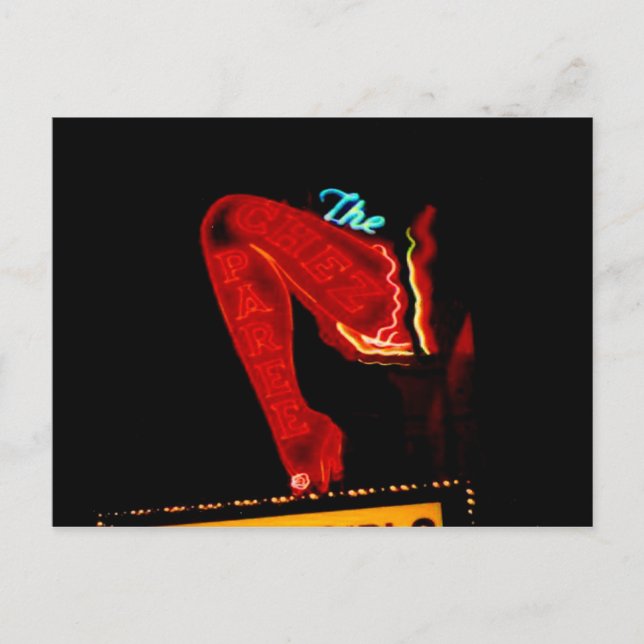 Chez Paree, Pre-Katrina New Orleans Neon Sign Vykort (Framsida)