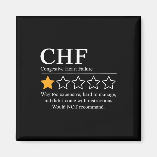 Chf Warrior Nftw Kronisk hjärtsvikt Magnet (Framsidan)