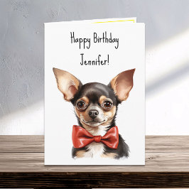 Chi Chihuahua Puppy Hund Birthday Namn Kort