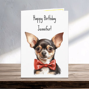 Chi Chihuahua Puppy Hund Birthday Namn Kort
