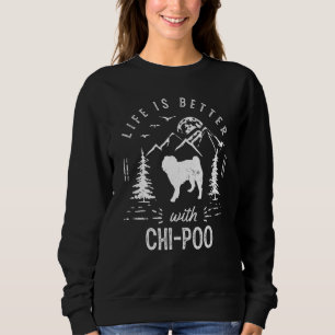 Chi Poo Life Better Mamma Pappa Hund T Shirt