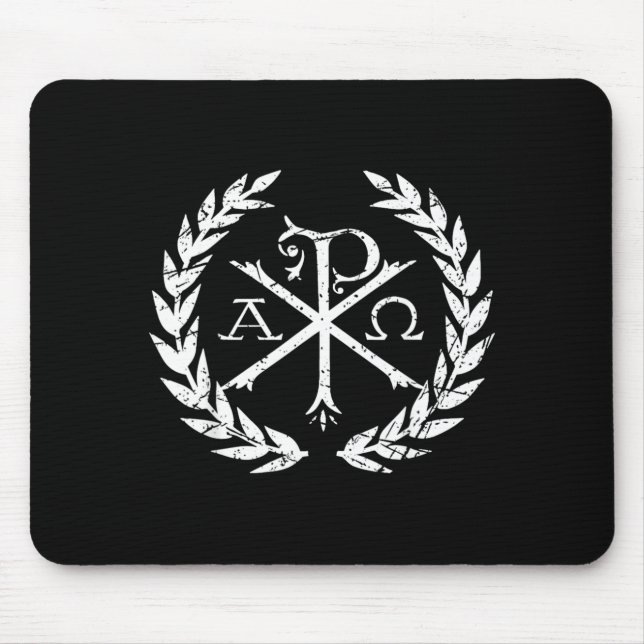 Chi Rho Alpha Omega kristen trosymbol Musmatta (Framsidan)
